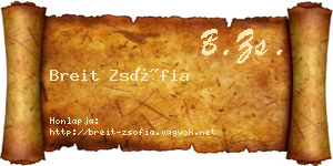 Breit Zsófia névjegykártya